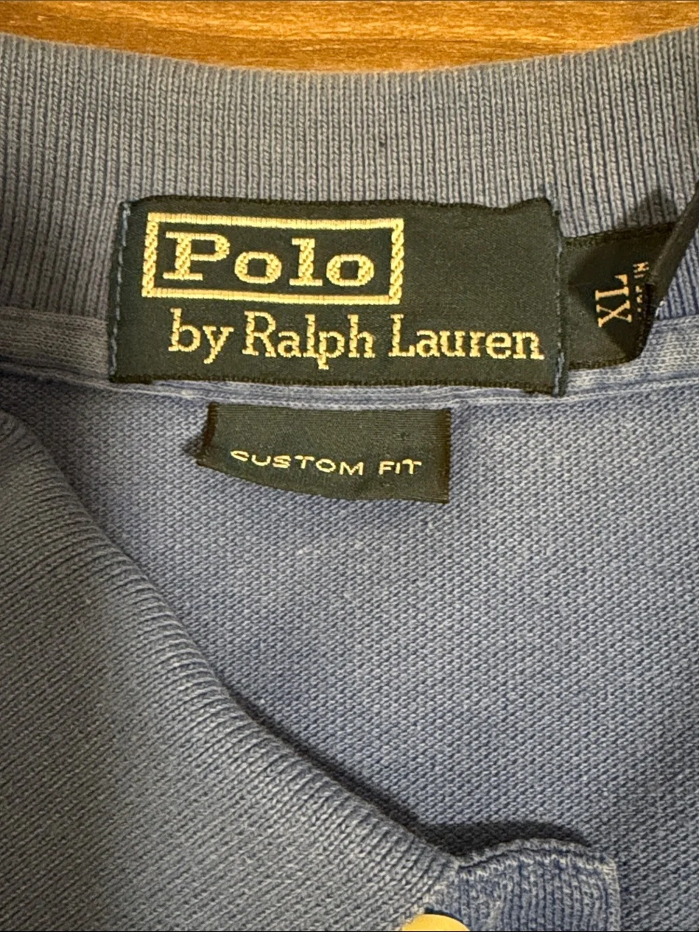 Polo Ralph Lauren Shirt Mens XL Blue Custom Fit Cotton Pique Polo Classic